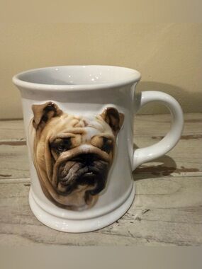 Vintage Bulldog 3 Dimensional Mug - 1999 Coffee Mug - English bulldog cup